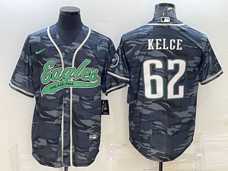 Men Philadelphia Eagles 62 Kelce Camo 2022 Nike Co branded NFL Jersey